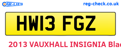 HW13FGZ are the vehicle registration plates.