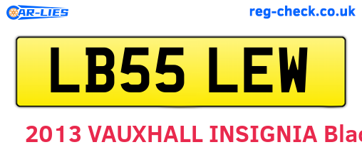 LB55LEW are the vehicle registration plates.