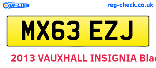 MX63EZJ are the vehicle registration plates.