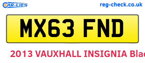 MX63FND are the vehicle registration plates.