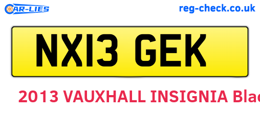 NX13GEK are the vehicle registration plates.