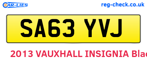 SA63YVJ are the vehicle registration plates.