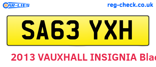 SA63YXH are the vehicle registration plates.