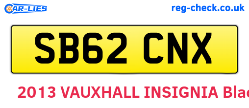 SB62CNX are the vehicle registration plates.