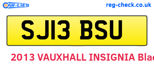 SJ13BSU are the vehicle registration plates.