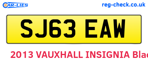 SJ63EAW are the vehicle registration plates.