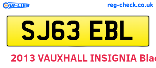 SJ63EBL are the vehicle registration plates.