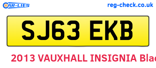 SJ63EKB are the vehicle registration plates.