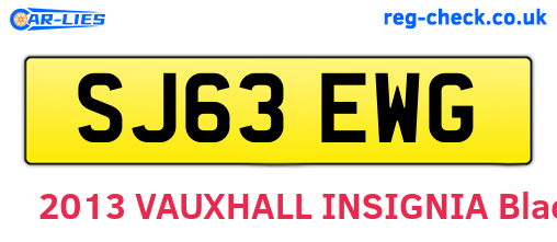 SJ63EWG are the vehicle registration plates.