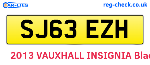 SJ63EZH are the vehicle registration plates.