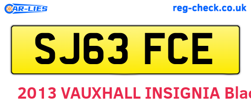SJ63FCE are the vehicle registration plates.