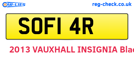 SOF14R are the vehicle registration plates.