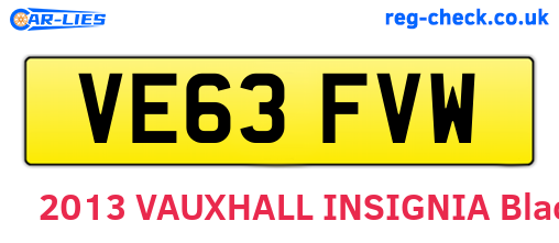 VE63FVW are the vehicle registration plates.