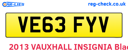 VE63FYV are the vehicle registration plates.