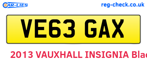 VE63GAX are the vehicle registration plates.