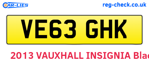 VE63GHK are the vehicle registration plates.