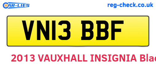 VN13BBF are the vehicle registration plates.