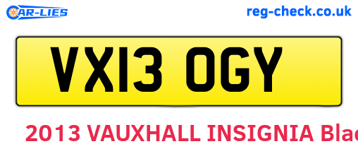 VX13OGY are the vehicle registration plates.
