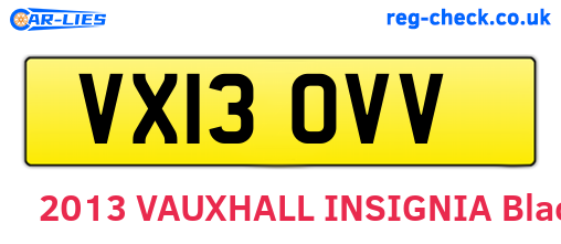 VX13OVV are the vehicle registration plates.