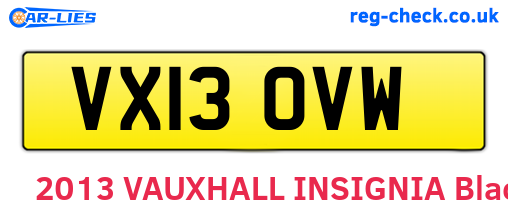 VX13OVW are the vehicle registration plates.