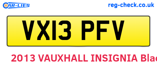 VX13PFV are the vehicle registration plates.
