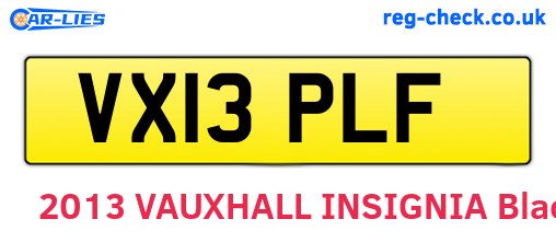 VX13PLF are the vehicle registration plates.