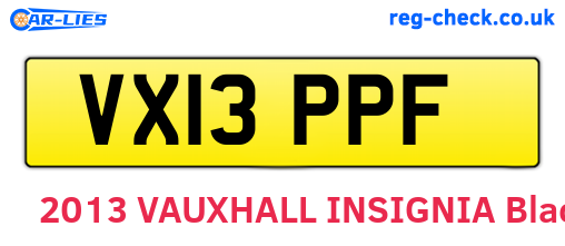 VX13PPF are the vehicle registration plates.