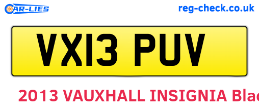 VX13PUV are the vehicle registration plates.
