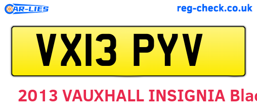 VX13PYV are the vehicle registration plates.