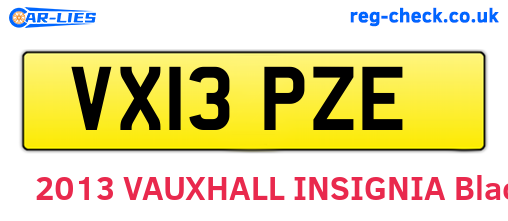 VX13PZE are the vehicle registration plates.