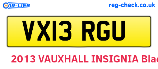 VX13RGU are the vehicle registration plates.
