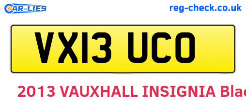VX13UCO are the vehicle registration plates.