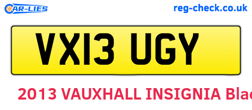 VX13UGY are the vehicle registration plates.