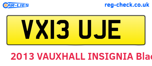 VX13UJE are the vehicle registration plates.