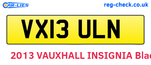 VX13ULN are the vehicle registration plates.