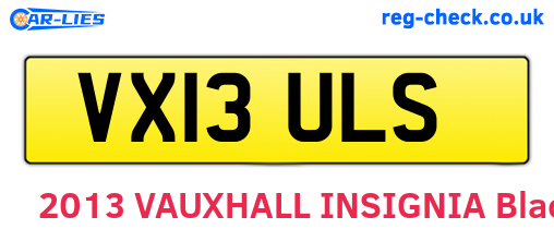 VX13ULS are the vehicle registration plates.