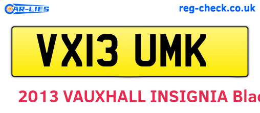 VX13UMK are the vehicle registration plates.