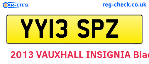 YY13SPZ are the vehicle registration plates.