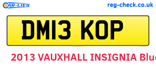 DM13KOP are the vehicle registration plates.