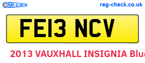 FE13NCV are the vehicle registration plates.