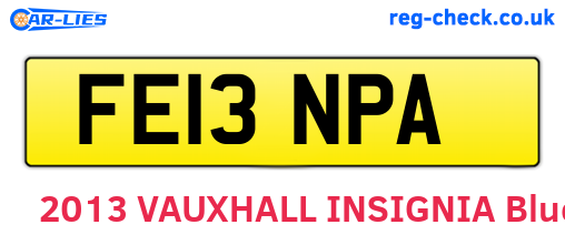 FE13NPA are the vehicle registration plates.