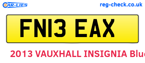 FN13EAX are the vehicle registration plates.