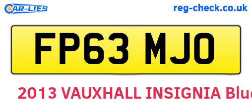 FP63MJO are the vehicle registration plates.
