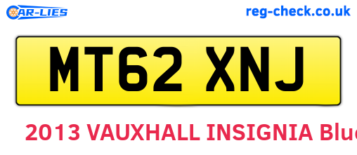 MT62XNJ are the vehicle registration plates.