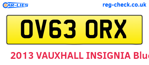 OV63ORX are the vehicle registration plates.