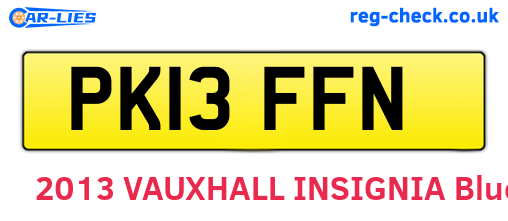 PK13FFN are the vehicle registration plates.