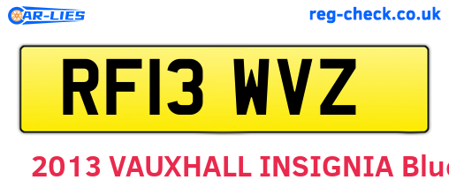 RF13WVZ are the vehicle registration plates.
