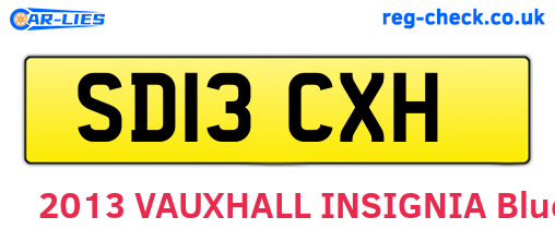 SD13CXH are the vehicle registration plates.