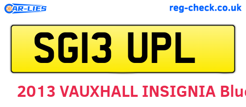 SG13UPL are the vehicle registration plates.