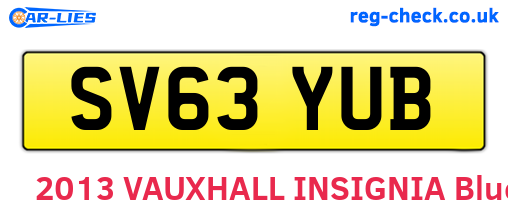 SV63YUB are the vehicle registration plates.